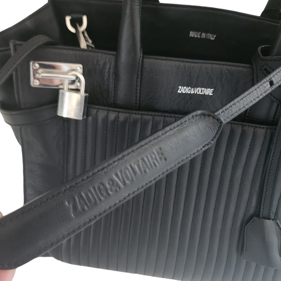 Zadig & Voltaire Black Bag Candide Small Hand Bag Shoulder Bag Skull Studs - Picture 9 of 16